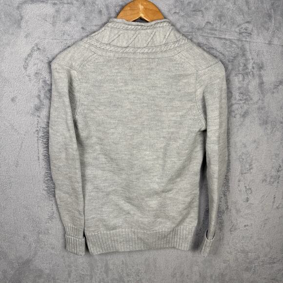 Eddie Bauer Womens Merino Wool Sweater Medium Cable Knit Gray Long Sleeve Preppy - Picture 3 of 8